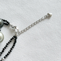 2024 à la mode hip-hop titane acier perle couture collier de perles noires pour hommes et femmes collier empilé