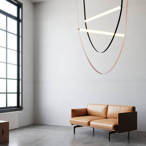 <span class=keywords><strong>Arancione</strong></span> In Pelle Moderno <span class=keywords><strong>Lampadario</strong></span> - Product Image 3
