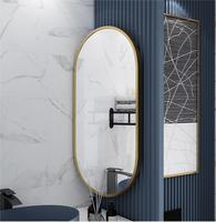 Miroir de salle de bain mural LED ovale d'hôtel, rotatif et télescopique, intelligent avec éclairage pour appartement