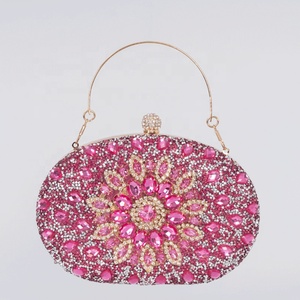 2024 Women's Luxury Handbag Pu Leather Fashion Banquet Hand <strong>Bag</strong> Wedding Dress Diamond Evening Party <strong>Bags</strong> - Product Image 5