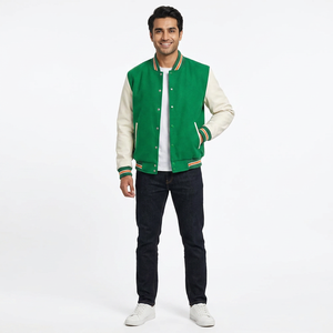 Unisex Custom Design Baseball Varsity <b>Jacket</b> <b>Long</b> Sleeves Plus Size Button Factory Price Wholesale for Winter Sport Wear - Product Image 1