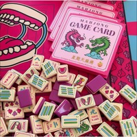 Set Lengkap 160 Buah Ubin Mahjong Amerika Akrilik 2 Lapis Berbentuk Bibir Mewah yang Dapat Disesuaikan, Set Kolaborasi Ahli Patologi Wicara