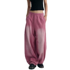 Pantalons de survêtement surdimensionnés pour femmes, style vintage, lavage à l'acide, poids lourd, vêtements de mode, pantalons amples - Product Image 1