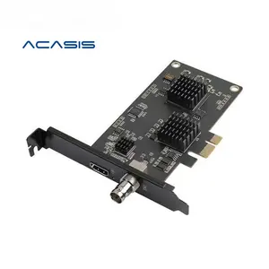 Acasis Kartu Penangkap PCIE HD Dua Saluran, SDI/HD Kompatibel dengan Layar HD Siaran Langsung Game Kamera SLR 4K Perekam VHF