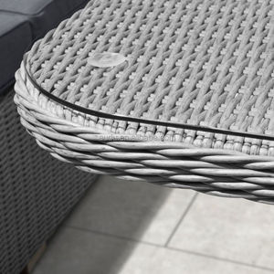 AUDU Ensemble de canapé d'angle rond d'extérieur Mobilier sectionnel moderne en rotin 8 places avec foyer - Product Image 4