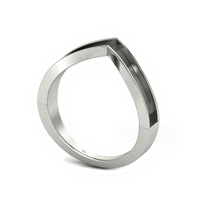 925 Sterling Silber Damen Ewigkeit Band Ring Feiner Schmuck Blank Curved Wide Channel Wishbone Neues Design Mit Überzug Geschenk