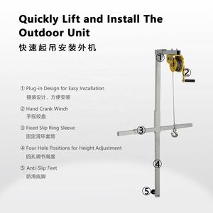 Dụng cụ nâng hạ bằng cần quay tay, cần cẩu nhỏ lắp đặt dàn nóng máy lạnh Boruida, giá đỡ nâng hạ tháo rời - Product Image 3