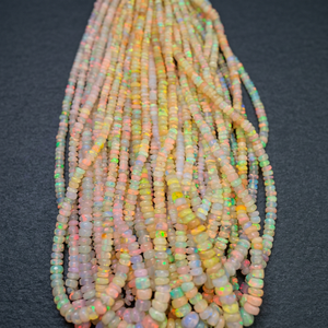 22 Strand Natural Ethiopian <b>Opal</b> 4-6mm Rondelle Smooth Gemstone Beads 1065 Cts Lot Iroc Sales 16 Inch US$363 - Product Image 3