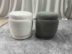 Poggiapiedi Multifunzionale Moderno in <span class=keywords><strong>Legno</strong></span> Massello, Sgabello Piccolo per Soggiorno, Camera da Letto, Toeletta e Cambio Scarpe - Product Image 1