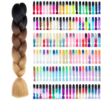 Cheveux à tresser Jumbo très demandés, 24 pouces, tresses africaines au crochet, 100g/pièce, extensions de cheveux synthétiques Yaki Ombré en gros
