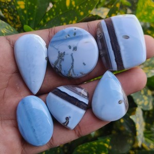 Opale naturelle multicolore Owyhee, cabochon, 6 pièces, pour la fabrication de bijoux, exportateur certifié OEM, ciré/huileé, tiers - Product Image 4