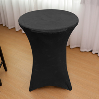 Housses de table cocktail en velours Forcheer, nappes de table cocktail ajustées en spandex extensible à coins carrés, nappes de table hautes