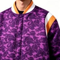 Veste universitaire en satin personnalisée avec impression de lettres OEM ODM, veste bomber réversible pour hommes, veste de baseball universitaire, design personnalisé