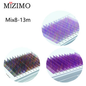 ขนตาปลอมแบบกลุ่มสีรุ้ง  ขนตาปลอมแบบกลุ่มสีสันสดใสสไตล์มังงะ  ขนาด 8-13 มม. สำหรับต่อขนตา - Product Image 2