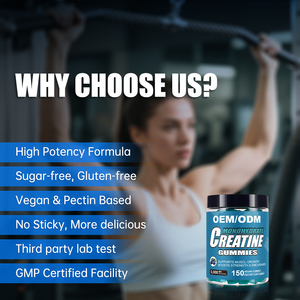 Wholesale Vegan Blueberry Flavor Muscle Growth Supplement <strong>Pre</strong> <strong>Workout</strong> 5000mg Serving <strong>Creatine</strong> Gummies For Adults - Product Image 6
