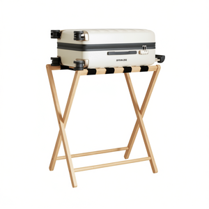 Portaequipajes de Bambú 27 x 15 x 22.8 Pulgadas, Solución de Almacenamiento Duradera y Ecológica para Muebles de Hotel, Diseño Minimalista - Product Image 1