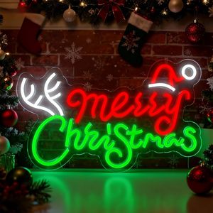 Panneaux lumineux de Noël, lumières de fenêtre de Noël, chapeau de Père Noël, enseignes néon pour décoration murale, lumières LED de Père Noël pour fête, bar, cave d'homme - Product Image 4