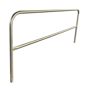 מעקה בטיחות מפלדה באורך 48 אינץ' בצבע כסף, מעקה בטיחות להולכי רגל, ספק מעקות צינורות - Product Image 1