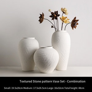 Vaso <span class=keywords><strong>con</strong></span> Motivo in Pietra Stile Wabi Sabi, Aspetto Raffinato, per Composizioni Floreali in Soggiorno, Decorazioni per Hotel - Product Image 1