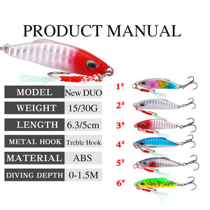 Nouveau <span class=keywords><strong>DUO</strong></span> Luya Leurre à paillettes <span class=keywords><strong>VIB</strong></span> en forme de plaque de fer, pour lancer longue distance, toutes eaux, double hameçon, pour la pêche au black-bass à la bouche d'Alice - Product Image 3