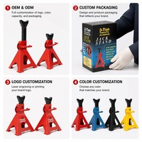 Béquilles de levage réglables en acier de 3 tonnes pour voiture, type cliquet, outils de réparation automobile, logo personnalisé, vente en gros, offres promotionnelles en vrac