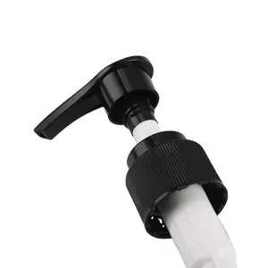 28/410 Seifen-Flüssigkeitspumpe klarer Lotionsspender Pumpenflaschverschlüsse mit schwarzem Plastik-Pumpenkopf-Fabrik China