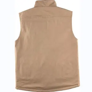 Factory Supply Custom 100%cotton Canvas Padding Fleece Lining Plus Size Mens Vests Waistcoats