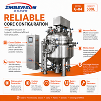 Machine industrielle automatique de mélange et d'homogénéisation sous vide pour aliments, 500L, en acier inoxydable SUS316L, avec pompe et boîte de vitesses