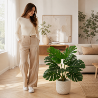 Arbre artificiel Monstera en PE de 90 cm, aspect naturel, vente en gros, durable, écologique, résistant aux UV, pour intérieur moderne