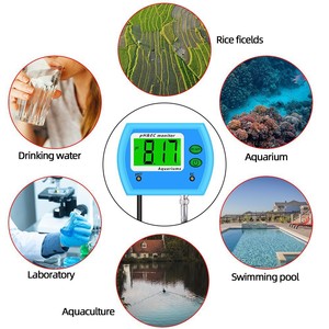 Analizador de Calidad del Agua PH-9853, Medidor de pH y EC de Alta Precisión para Agua Potable, Acuarios, Piscinas, Laboratorios y Acuicultura - Product Image 1