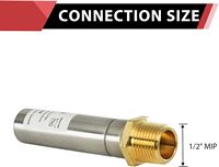 Amortisseur de choc d'eau en acier inoxydable avec filetage MIP de 1/2 pouce pour plomberie d'eau potable 250 PSI 180 F