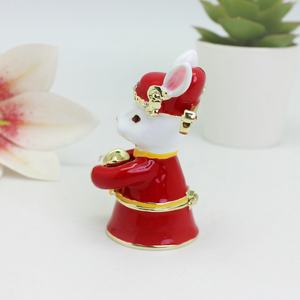 Шкатулка для мелочей SHINNYGIFTS в форме прямоугольника с изображением пары кроликов, с магнитной застежкой, для декора дома и свадеб, прочная фигурка кролика, подарок - Product Image 4