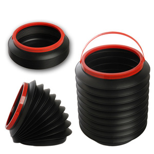 Car Trash Can 4L Mini Foldable Car Wash Bucket Telescopic Trash Can Bin Waterproof Car Garbage Can