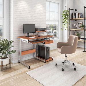DB Techni Mobili Modern Home Office Computadora Estación DE TRABAJO Escritorio Woodgrain con madera maciza y metal Diseño <span class=keywords><strong>simple</strong></span> - Product Image 1