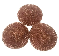Tampon à récurer Boule de nettoyage de cuisine Récureur à mailles en cuivre