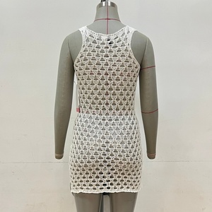 Abito Lungo Traforato di Alta Qualità <span class=keywords><strong>Senza</strong></span> <span class=keywords><strong>Maniche</strong></span> per <span class=keywords><strong>Donna</strong></span>, Taglio Alto, Casual, Primavera Estate Autunno, ODM e OEM, Vendita all'Ingrosso - Product Image 4