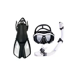 Set Masker Scuba Anti kabut, Set Snorkel sirip perlengkapan Snorkeling renang silikon nyaman Anti kabut harga terbaik