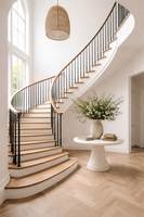 Nouvelle Escalier Courbé Exquis 2026 de Fabrication Industrielle avec Marches en Bois Massif pour Usage Résidentiel et Domestique