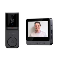 Sonnette vidéo intelligente sans fil de 4,3 pouces avec caméra numérique et écran LCD, interphone de porte alimenté par batterie