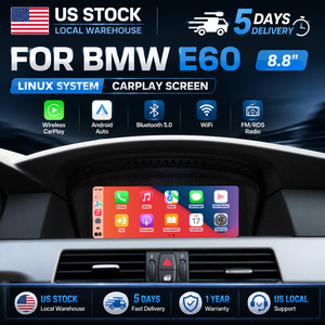 Stock de EE. UU. |   Pantalla Inalámbrica CarPlay de 8.8 Pulgadas con Sistema Linux para <span class=keywords><strong>BMW</strong></span> Serie 5 <span class=keywords><strong>E60</strong></span> E61 / Serie 3 E90 E91 E92, Conexión Plug & Play, Envío en 3 Días - Product Image 1