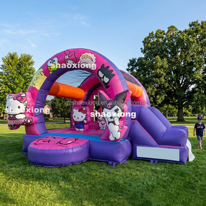 Château gonflable commercial pour enfants et tout-petits, château gonflable extérieur à thème de dessin animé avec toboggan, structure de saut gonflable - Product Image 3