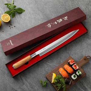 XINZUO Oferta Especial <span class=keywords><strong>Cuchillo</strong></span> <span class=keywords><strong>de</strong></span> Sashimi con Mango <span class=keywords><strong>de</strong></span> Madera <span class=keywords><strong>de</strong></span> Olivo <span class=keywords><strong>Profesional</strong></span> <span class=keywords><strong>de</strong></span> Cocina Sakimaru Japonés para <span class=keywords><strong>Sushi</strong></span> Yanagiba con Vaina <span class=keywords><strong>de</strong></span> Madera - Product Image 5