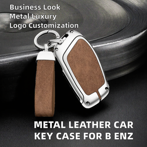 Étui de protection pour clé de voiture en alliage de zinc avec logo personnalisé en cuir métallique haut de gamme pour Mercedes Benz, style professionnel - Product Image 2