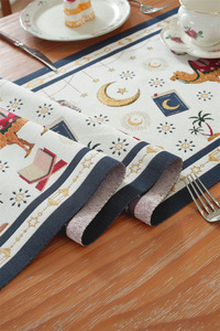 2026 Eid Ramadan Mubarak Moon Star impreso Jacquard <span class=keywords><strong>camino</strong></span> <span class=keywords><strong>de</strong></span> <span class=keywords><strong>mesa</strong></span> 35*220cm musulmán decoración del hogar Festival diseño - Product Image 3