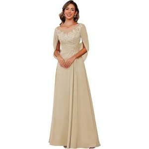 Nuovi Abiti da Sera per Matrimoni, Vestiti Formali in Chiffon con Applicazioni in Pizzo e Pieghe per Ospiti, Abiti per la Madre della Sposa - Product Image 6
