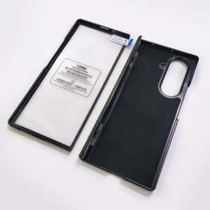 Funda de Cuero PU para Samsung Galaxy Z Fold 7 6 5 W25 con Textura de Fibra de Carbono, Protección de Bisagra y Cristal Templado - Product Image 5