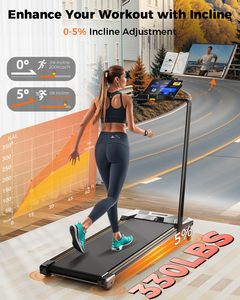 EU Foldable Home with 6 Levels Auto Incline 1-6KM/H Speed Range Anti-Slip Running Surface <b>Walking</b> <b>Machine</b> for Exercise - Product Image 2