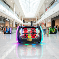 Équipement d'amusement professionnel : Voiture roulante à rotation 360° Happy Car pour centres commerciaux, divertissement pour enfants et parents, jeu à deux joueurs