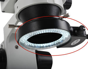 Éclairage annulaire <span class=keywords><strong>LED</strong></span> 6500K 144 réglable pour <span class=keywords><strong>Microscope</strong></span> stéréo et caméra - Product Image 6