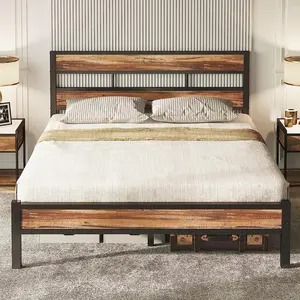 特大号床架床头板14重型金属钢板条更坚固无噪音易组装平台床架